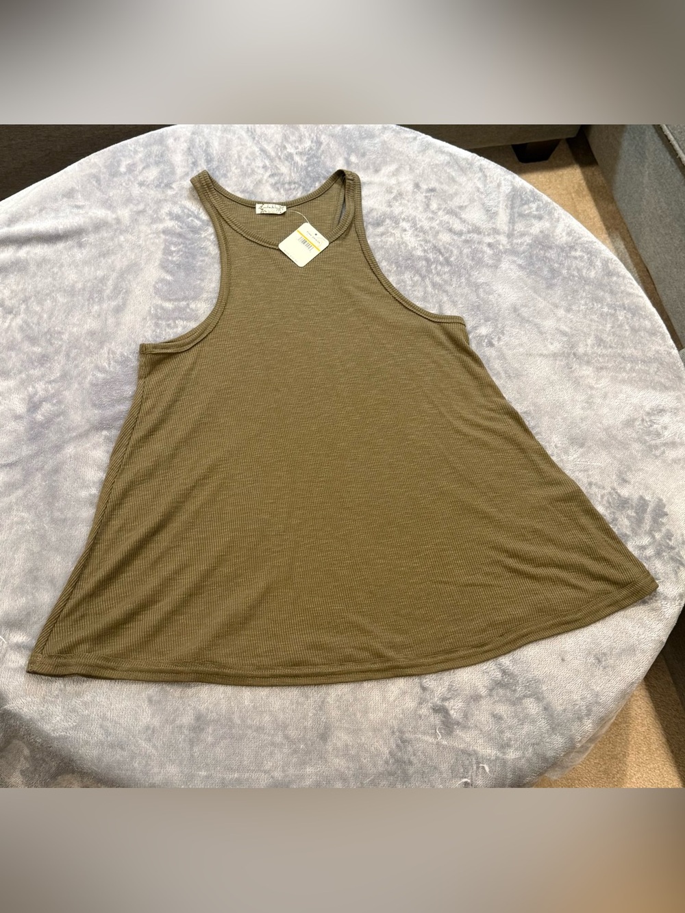 Free People Olive Ribbed Racerback Tank - Picture 5 of 8